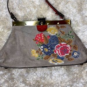 Patricia Nash Ferrara Cross Stitch Satchel excellent condition